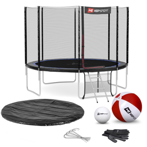 Купити Батут  Hop-Sport 12FT 366 см black/blue із зовнішньою сіткою у Києві - фото №1